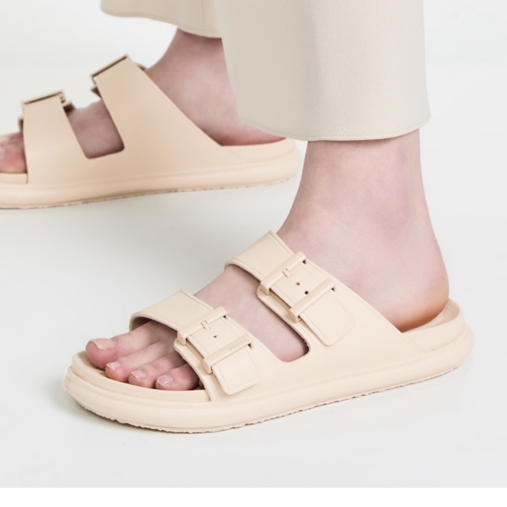 Vince Jady Cream EVA Rubber Buckle Slide Sandals, Size‎ 8